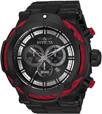 Invicta Men's Shaq Swiss Quartz Watch with Stainless Steel, Carbon Fiber Strap, Black, 36 (Model: 33662)