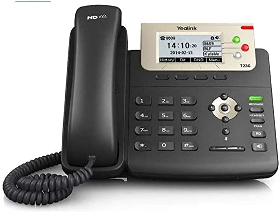 Yealink T23G IP Phone, 3 Lines. 2.8-Inch Graphical LCD. Dual-port 10/100 Ethernet, 802.3af PoE, Power Adapter Not Included (SIP-T23G)