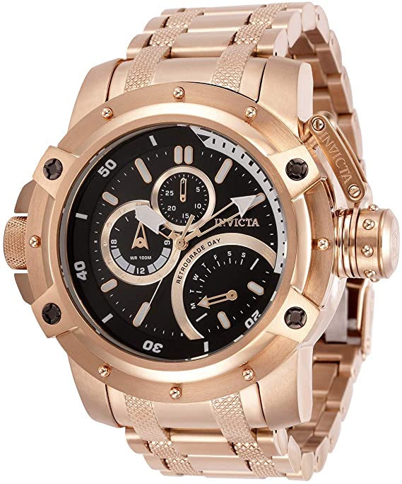 Invicta Men's Coalition Forces Quartz Watch with Stainless Steel Strap, Rose Gold, 26 (Model: 30381)