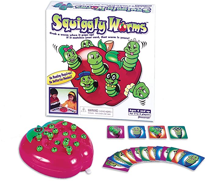 Pressman Squiggly Worms - No Reading Required Color Matching and Counting Action Game
