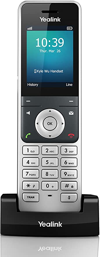 Yealink W56H Cordless DECT IP Phone, Base Station Not Included, 2.4-Inch Color Display. 10/100 Ethernet, 802.3af PoE, Power Adapter Included