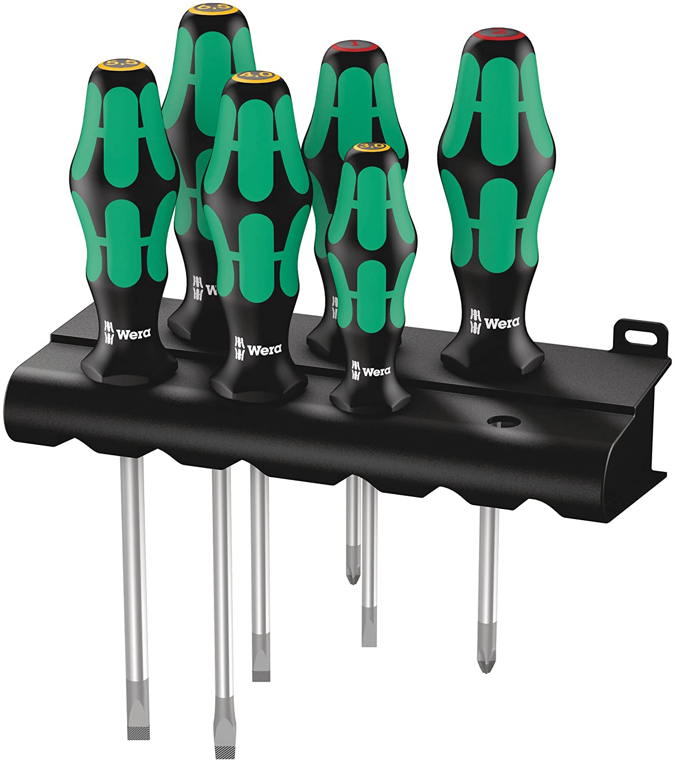 Wera - 5105650001 Kraft form Plus 334/6 Screwdriver Set with Rack and Laser tip, 6-Pieces