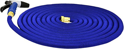 HoseCoil Expandable Water Hose Kit for Garden, Pool, RV, Automotive (25/50/75') with Spray Nozzle and Storage Bag
